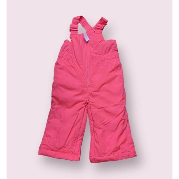 GAP BABY Girls Snowbibs Snow Pants Toddler Size 12-18 M Pink New Without Tags